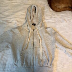 Cotton Candy LA Light Gray Hooded Zip Cardigan